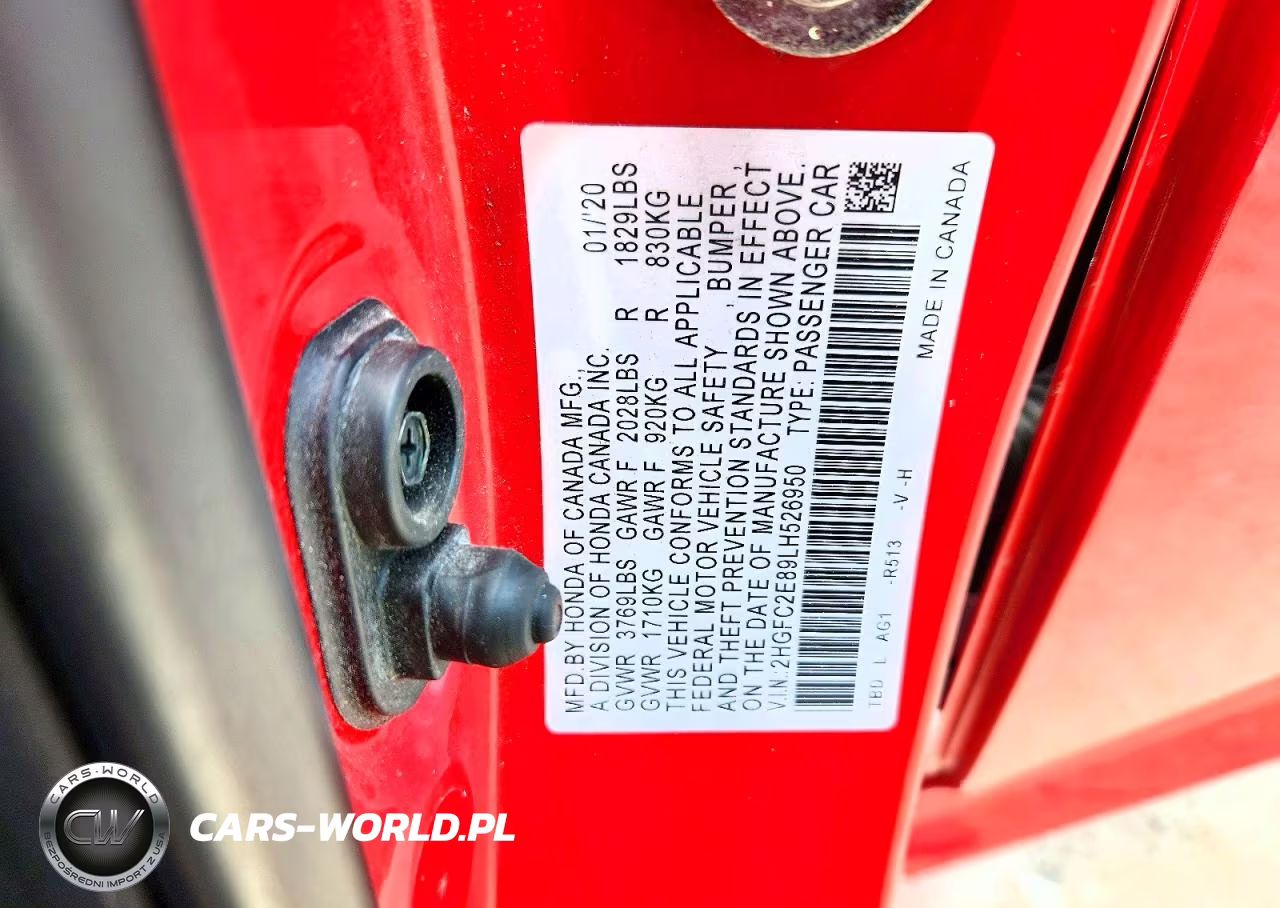 2020 Honda Civic Sport VIN:2HGFC2E89LH526950 - 12
