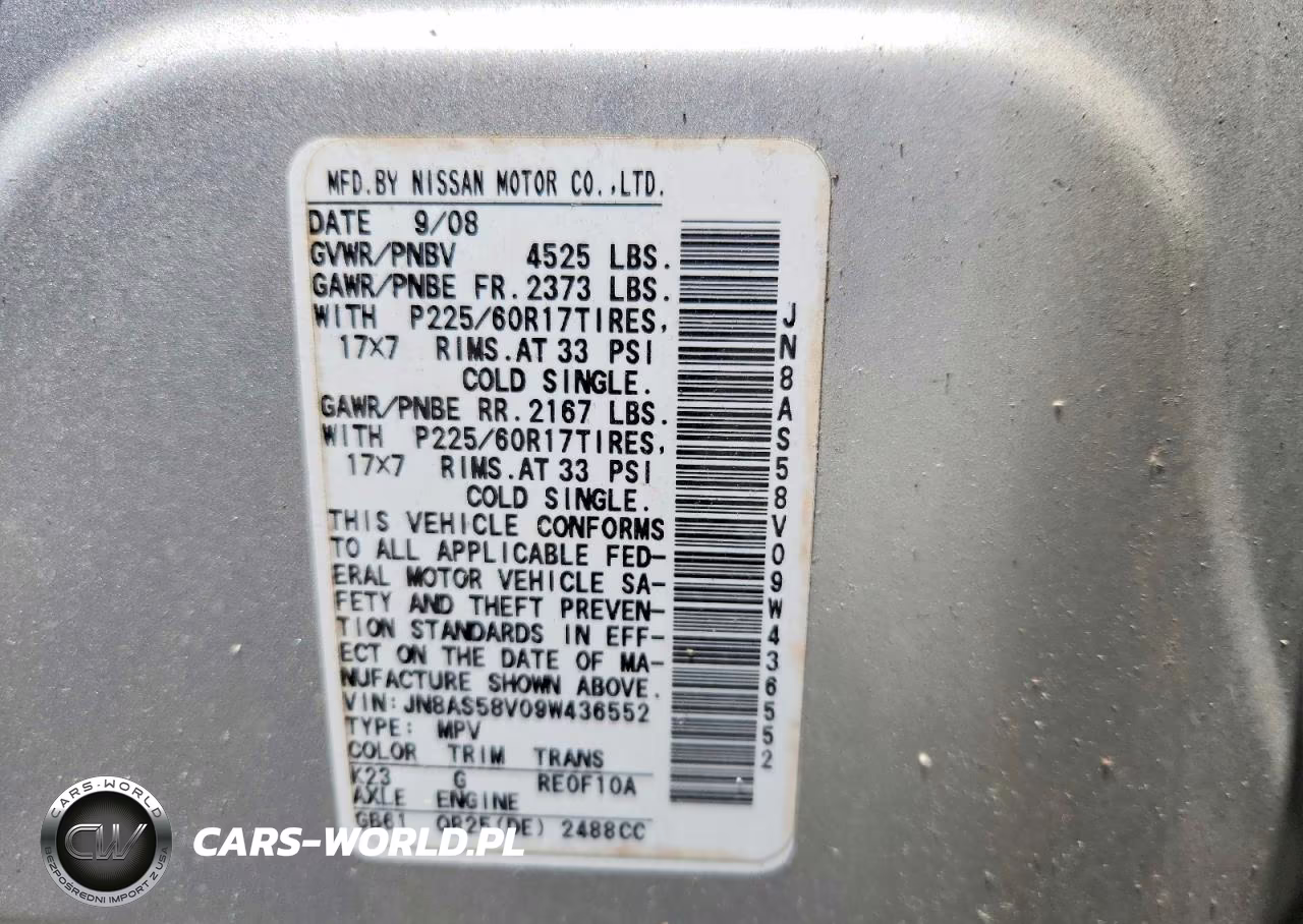 2009 Nissan Rogue VIN:JN8AS58V09W436552 - 13