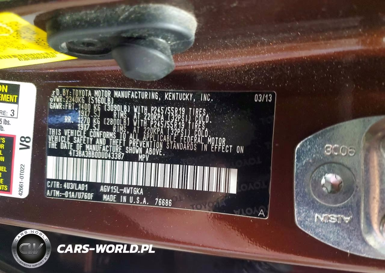2013 Toyota Venza Xle VIN:4T3BA3BB0DU043387 - 13