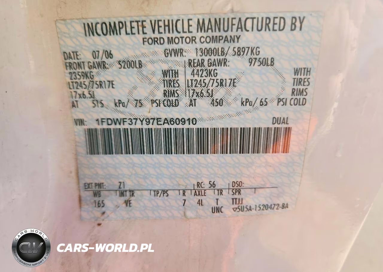 2007 Ford F350 Super Duty VIN:1FDWF37Y97EA60910 - 12