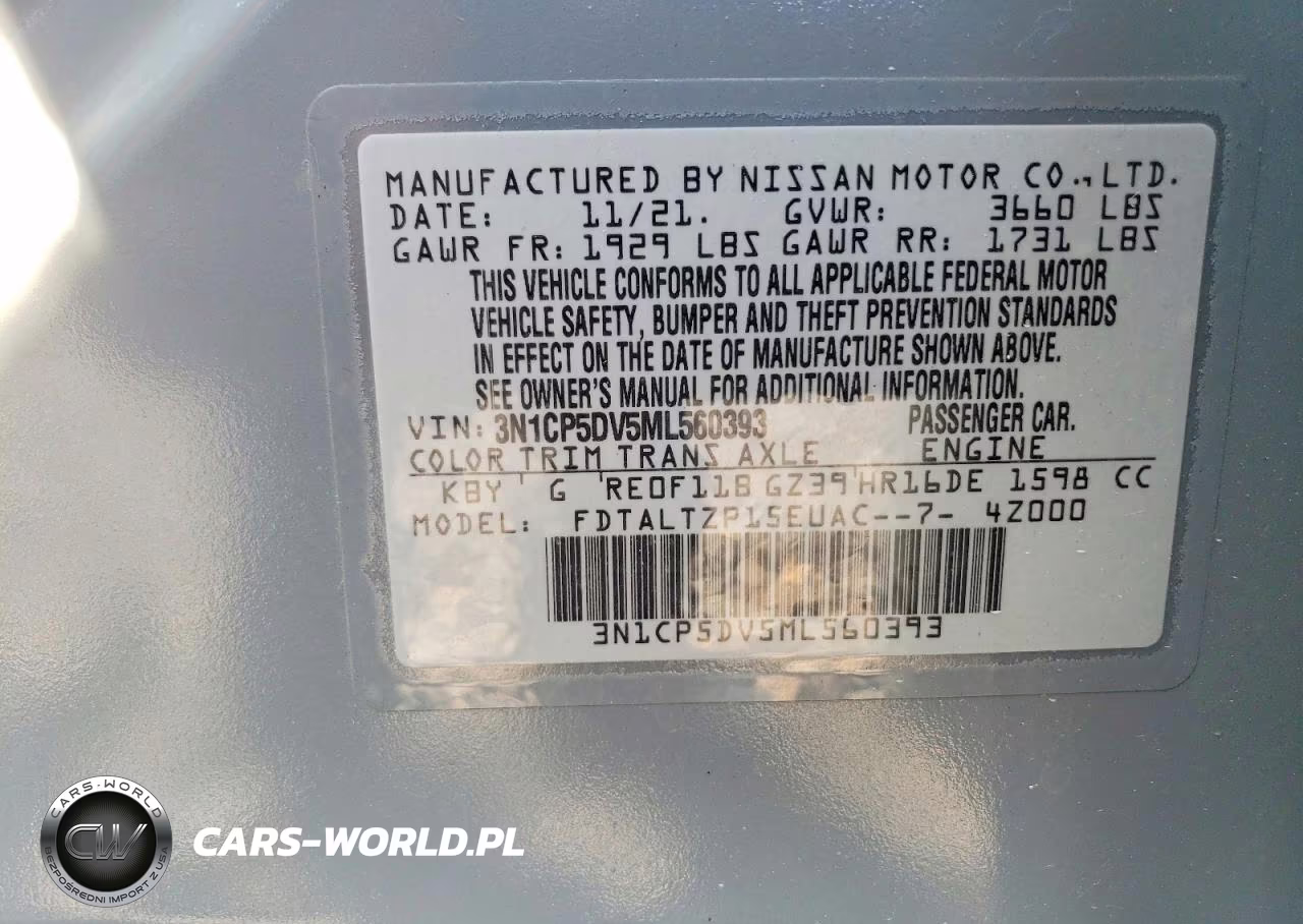 2021 Nissan Kicks Sr VIN:3N1CP5DV5ML560393 - 12