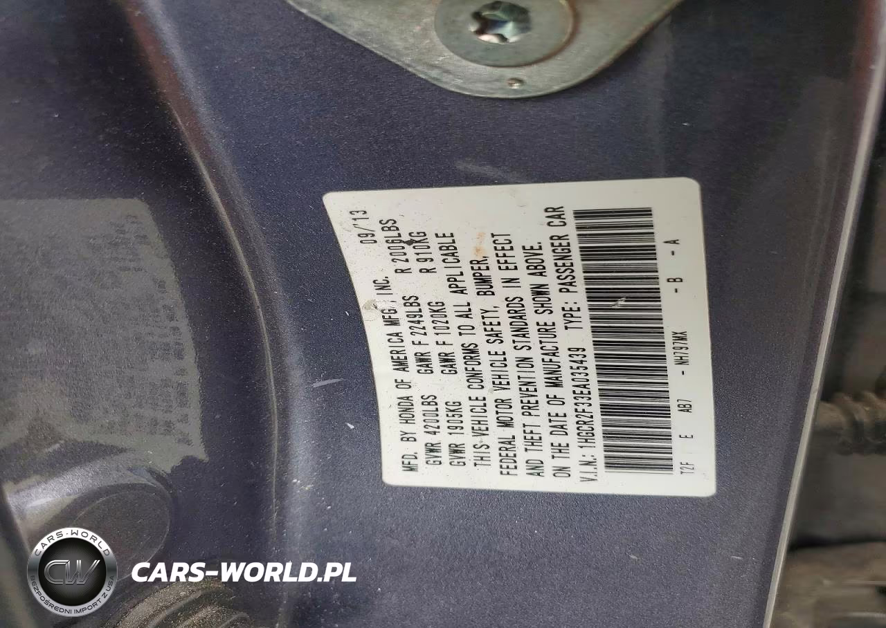 2014 Honda Accord Lx VIN:1HGCR2F33EA035439 - 13