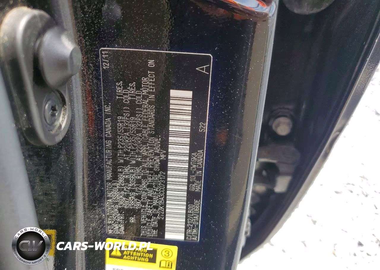 2012 Lexus Rx 350 VIN:2T2ZK1BA3CC073172 - 12