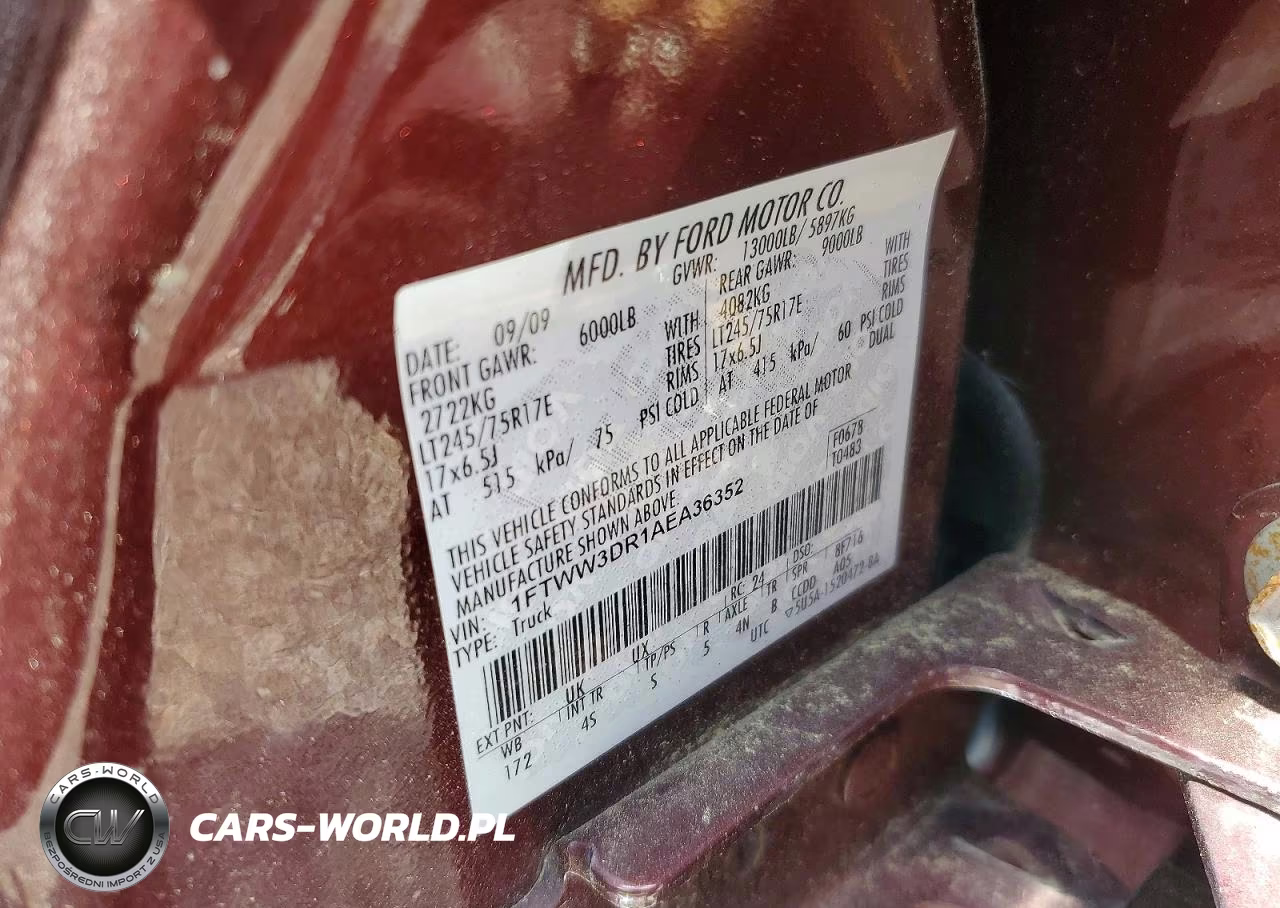 2010 Ford F350 Super Duty VIN:1FTWW3DR1AEA36352 - 13