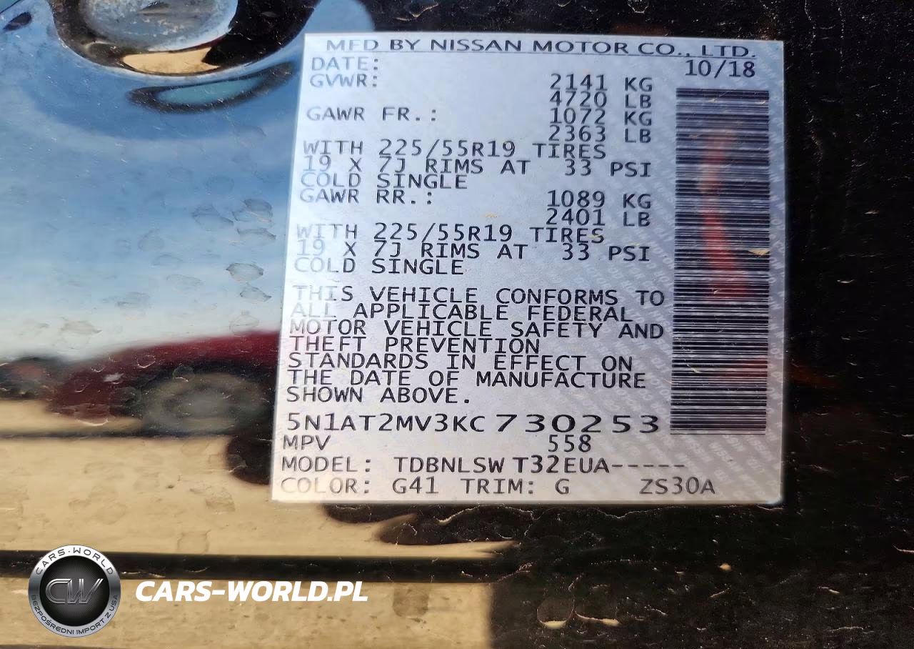 2019 Nissan Rogue Sl VIN:5N1AT2MV3KC730253 - 12
