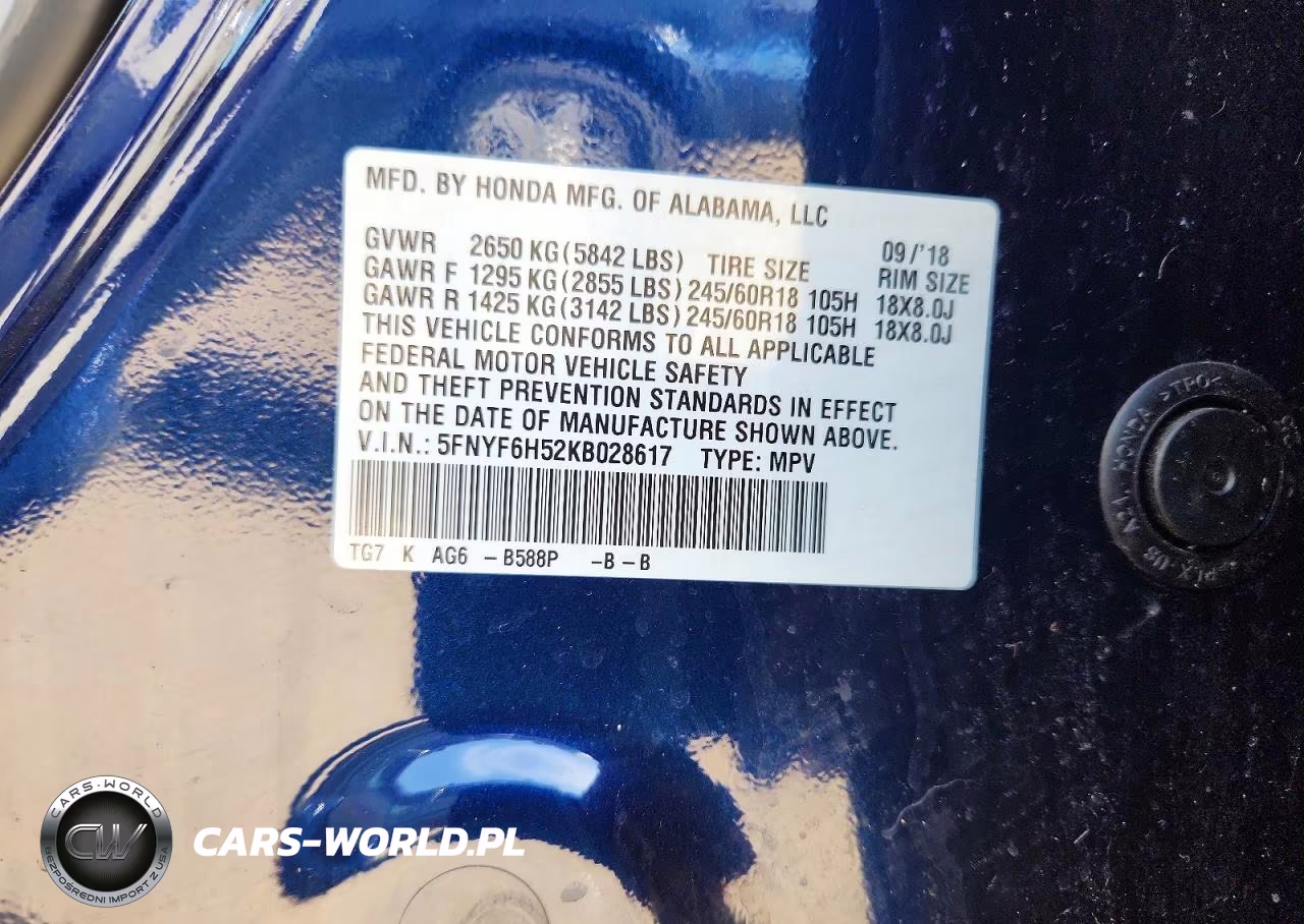2019 Honda Pilot Exl VIN:5FNYF6H52KB028617 - 13