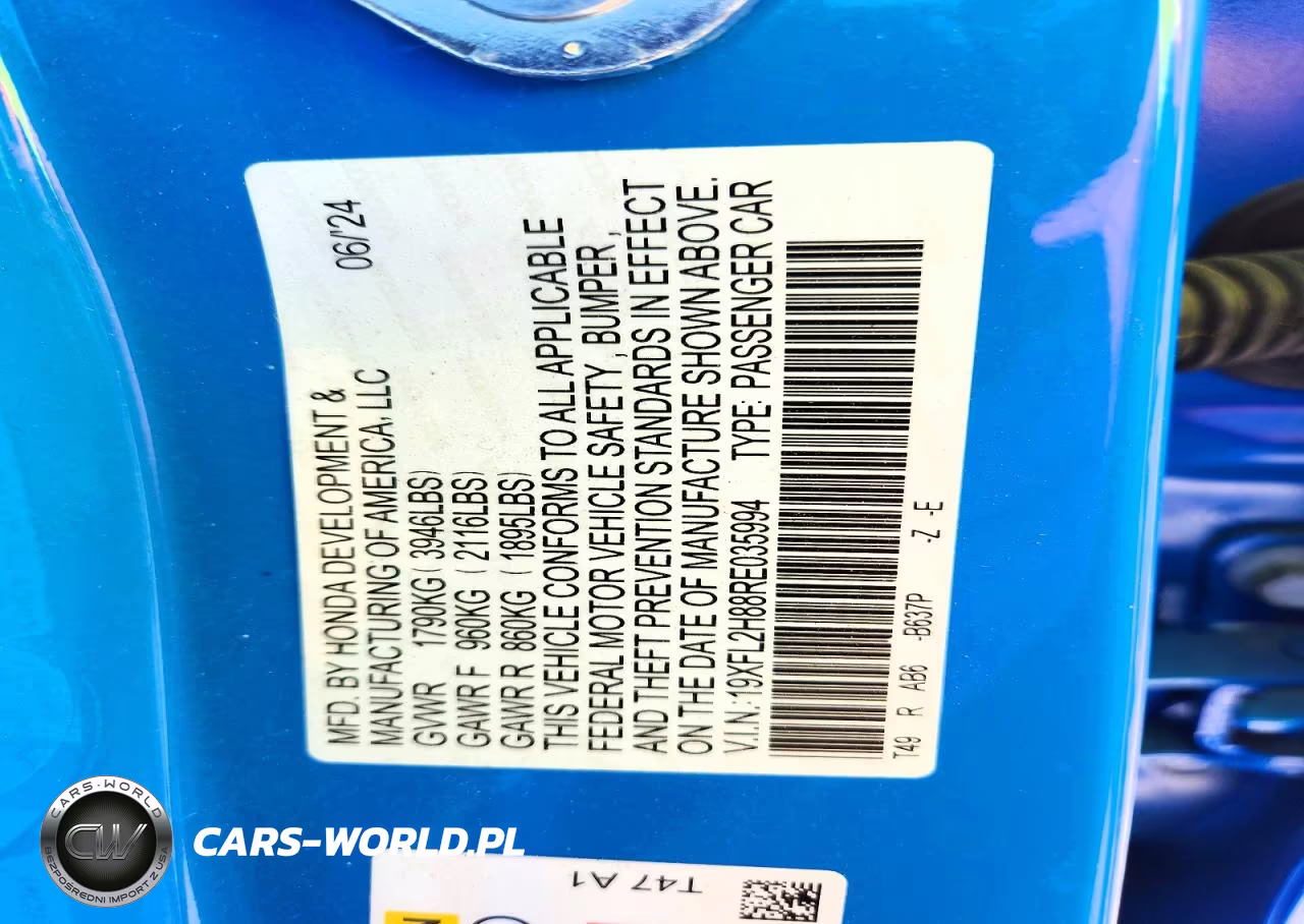 2024 Honda Civic Sport VIN:19XFL2H88RE035994 - 12