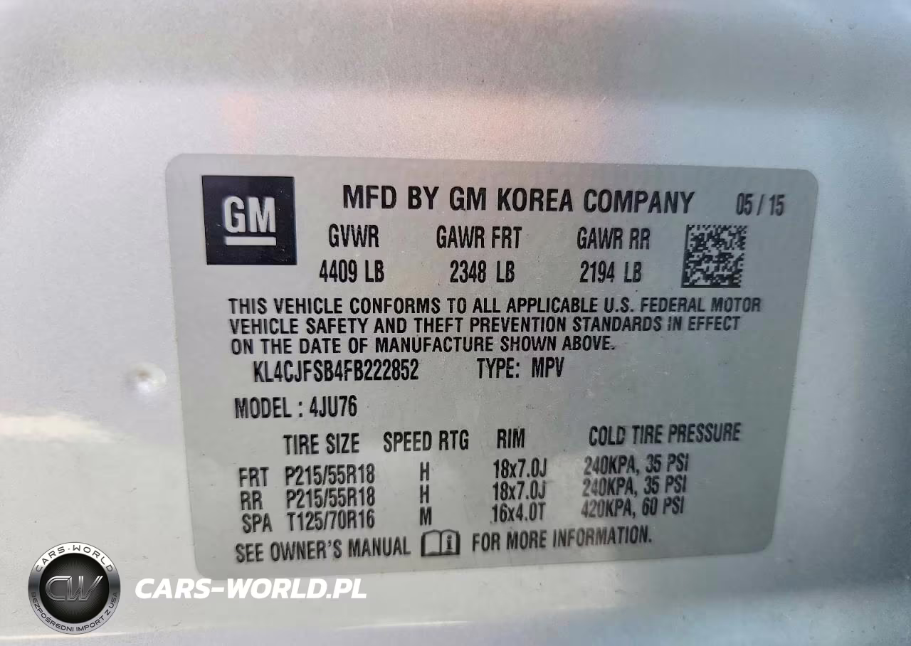 2015 Buick Encore Convenience VIN:KL4CJFSB4FB222852 - 14