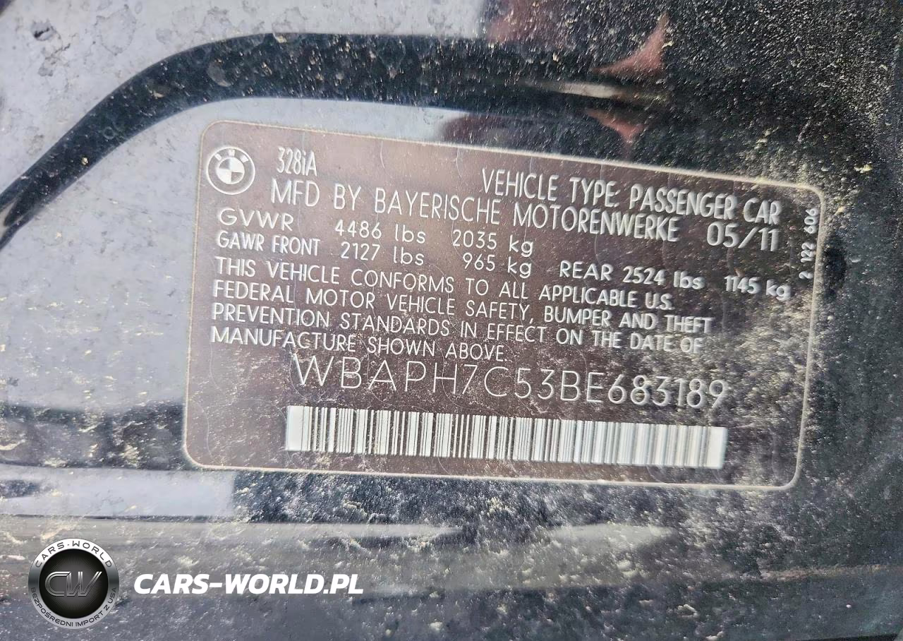 2011 BMW 328 I VIN:WBAPH7C53BE683189 - 12