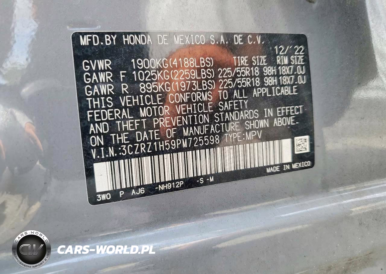 2023 Honda Hr-V Sport VIN:3CZRZ1H59PM725598 - 13
