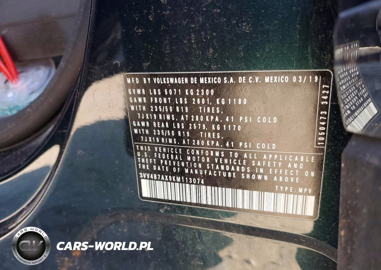 2019 Volkswagen Tiguan Sel Premium VIN:3VV4B7AX9KM113074 - 13