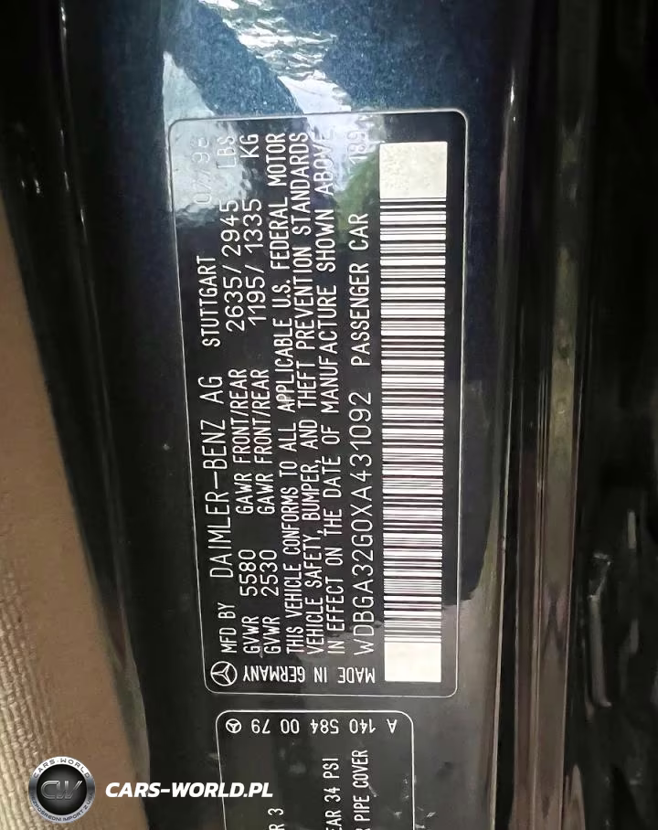 1999 MERCEDES-BENZ S 320W VIN:WDBGA32G0XA431092 - 10