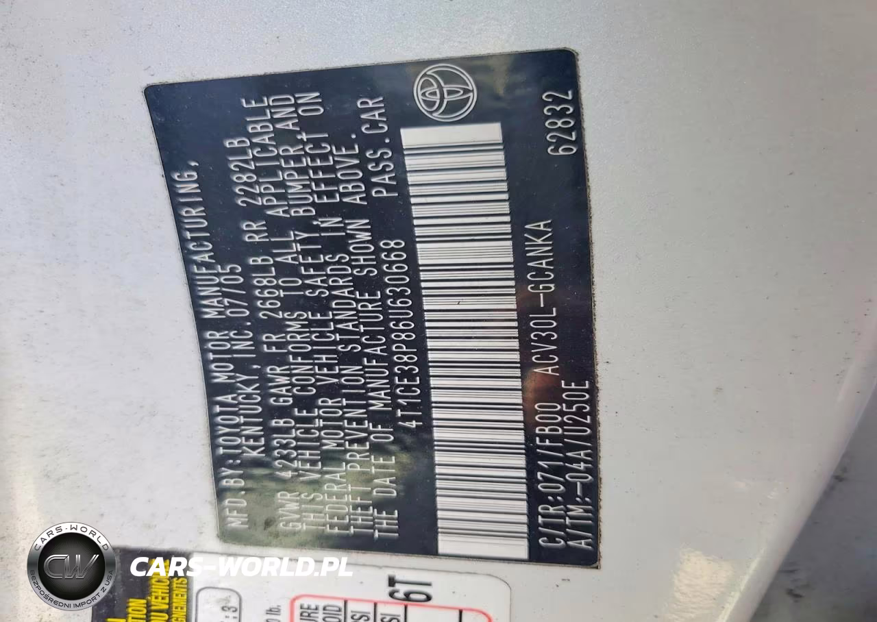 2006 Toyota Camry Solara Se VIN:4T1CE38P86U630668 - 12