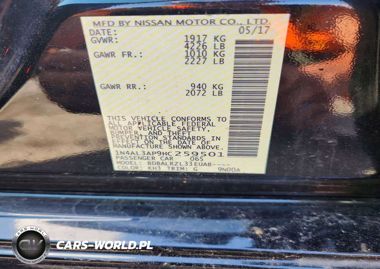 2017 Nissan Altima 2.5 Sl VIN:1N4AL3AP9HC259501 - 12