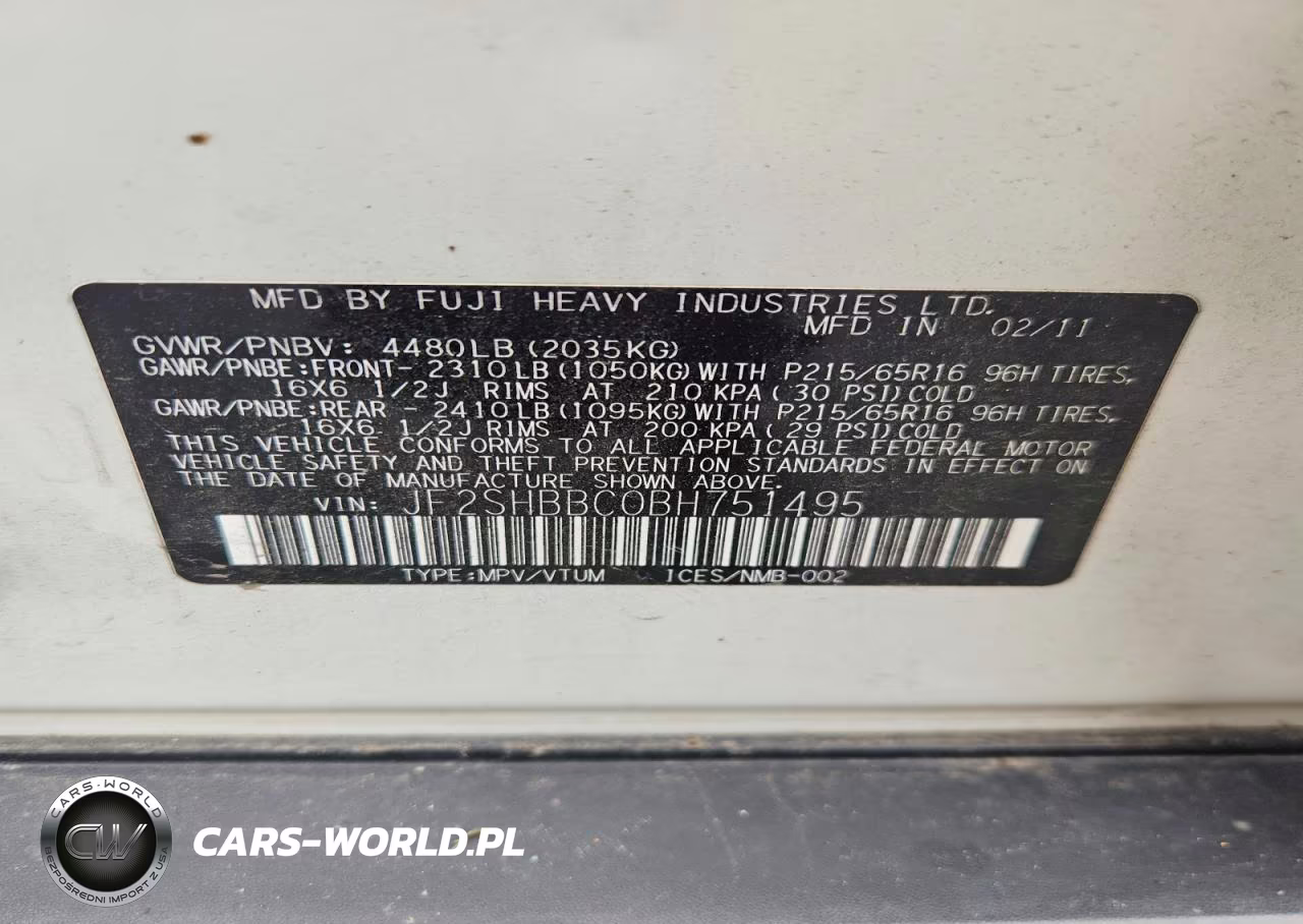 2011 Subaru Forester VIN:JF2SHBBC0BH751495 - 12