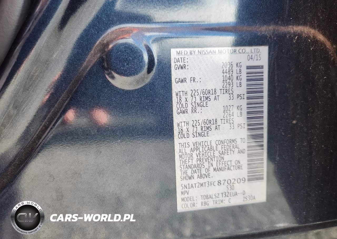 2015 Nissan Rogue Sl VIN:5N1AT2MT3FC870209 - 13