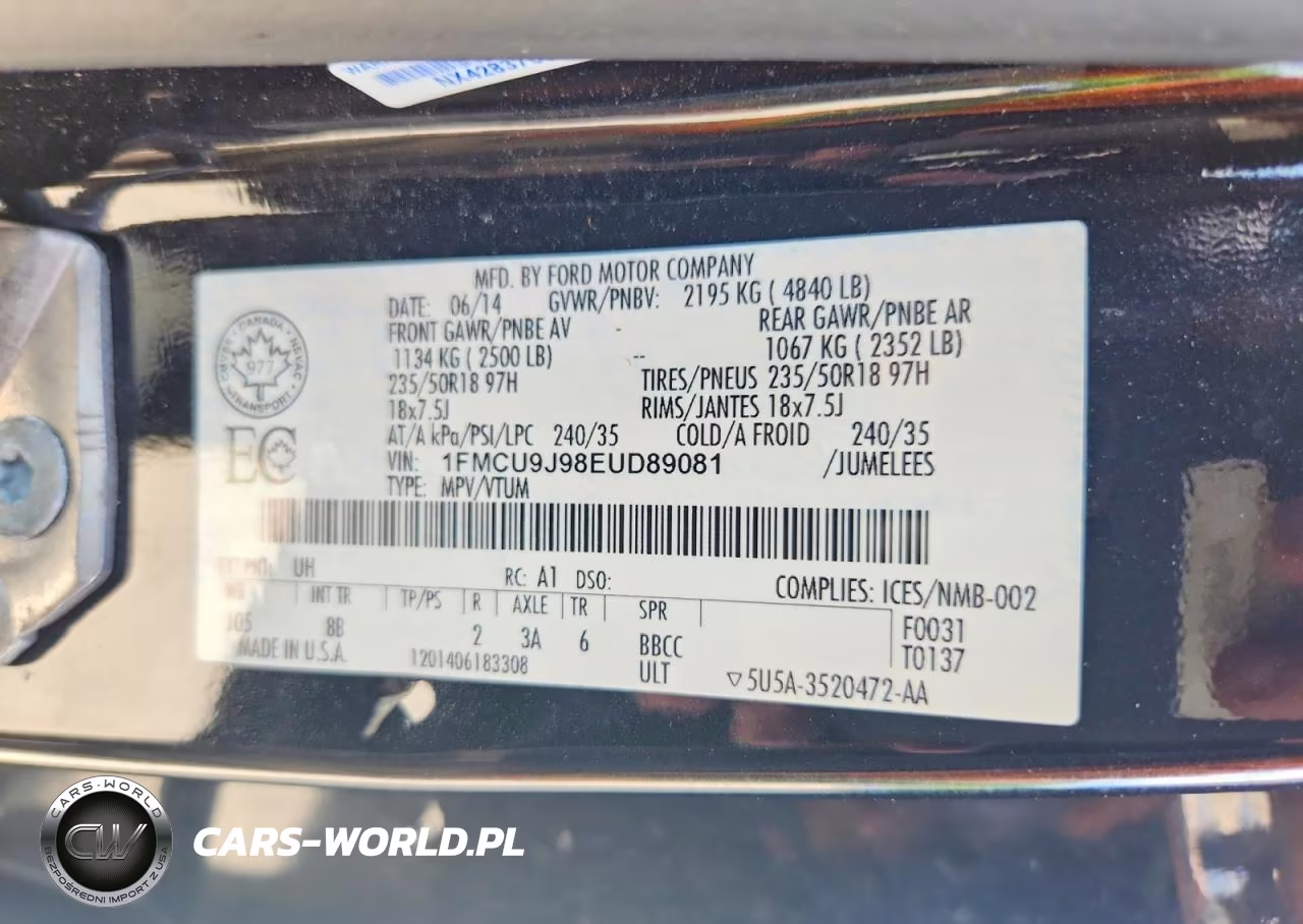 2014 Ford Escape Titanium VIN:1FMCU9J98EUD89081 - 13