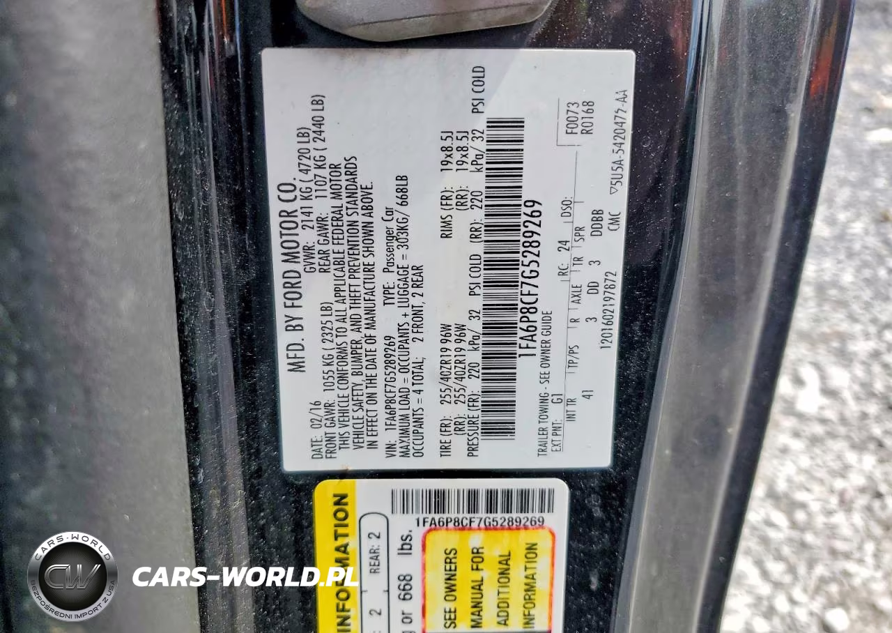 2016 Ford Mustang Gt VIN:1FA6P8CF7G5289269 - 12