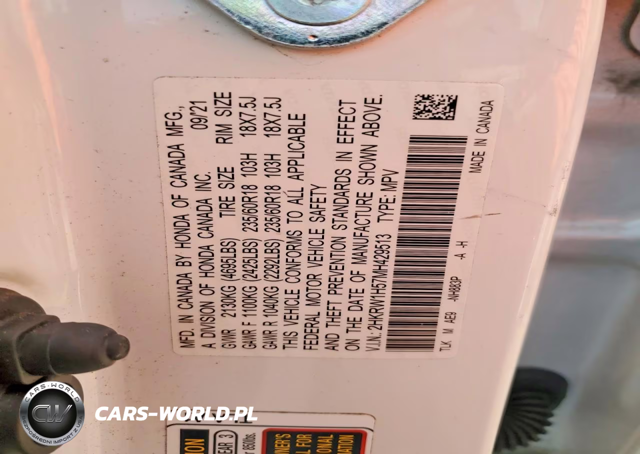 2021 Honda Cr-V Ex VIN:2HKRW1H57MH429513 - 13