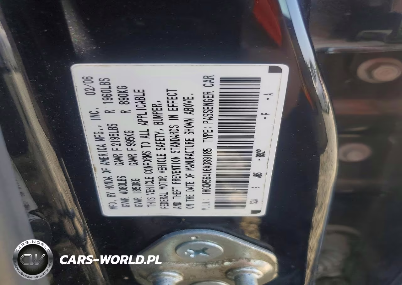 2006 Honda Accord Lx VIN:1HGCM56416A089185 - 12