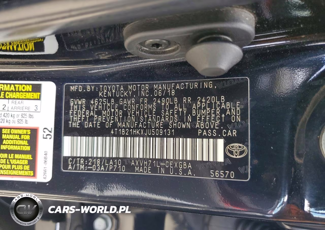 2018 Toyota Camry Hybrid Xle VIN:4T1B21HKXJU509131 - 12