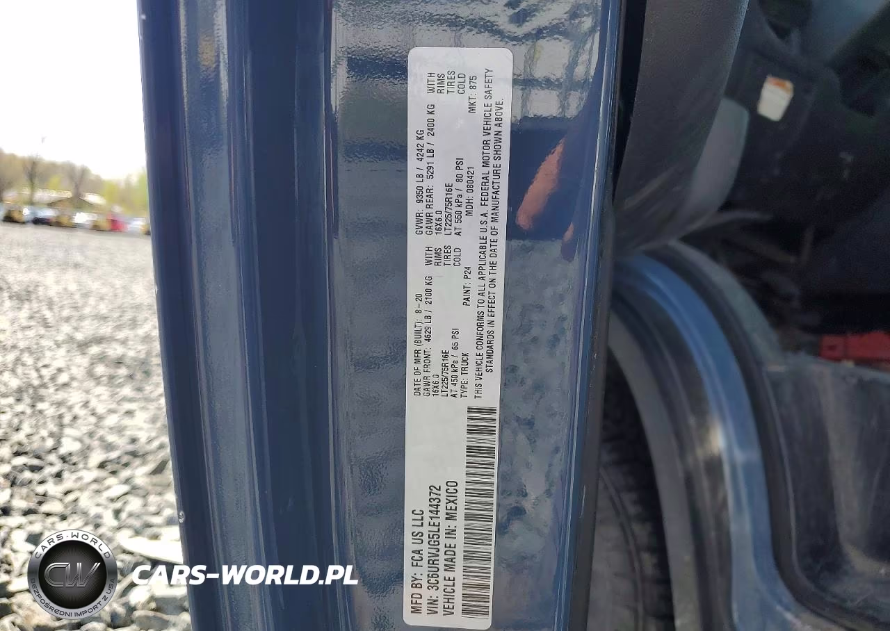 2020 Ram Promaster 3500 Delivery Van VIN:3C6URVJG5LE144372 - 13