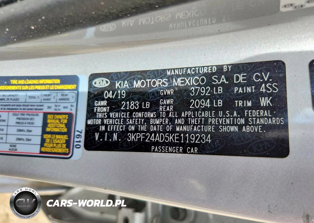 2019 Kia Forte Lxs VIN:3KPF24AD5KE119234 - 12