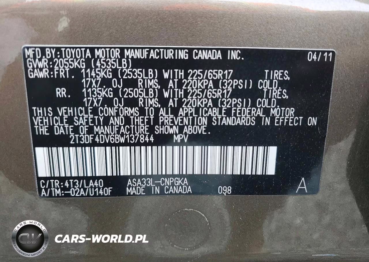 2011 Toyota Rav4 Limited VIN:2T3DF4DV6BW137844 - 13