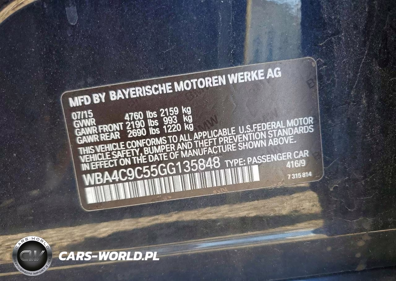 2016 BMW 428 Xi Gran Coupe Sulev VIN:WBA4C9C55GG135848 - 12