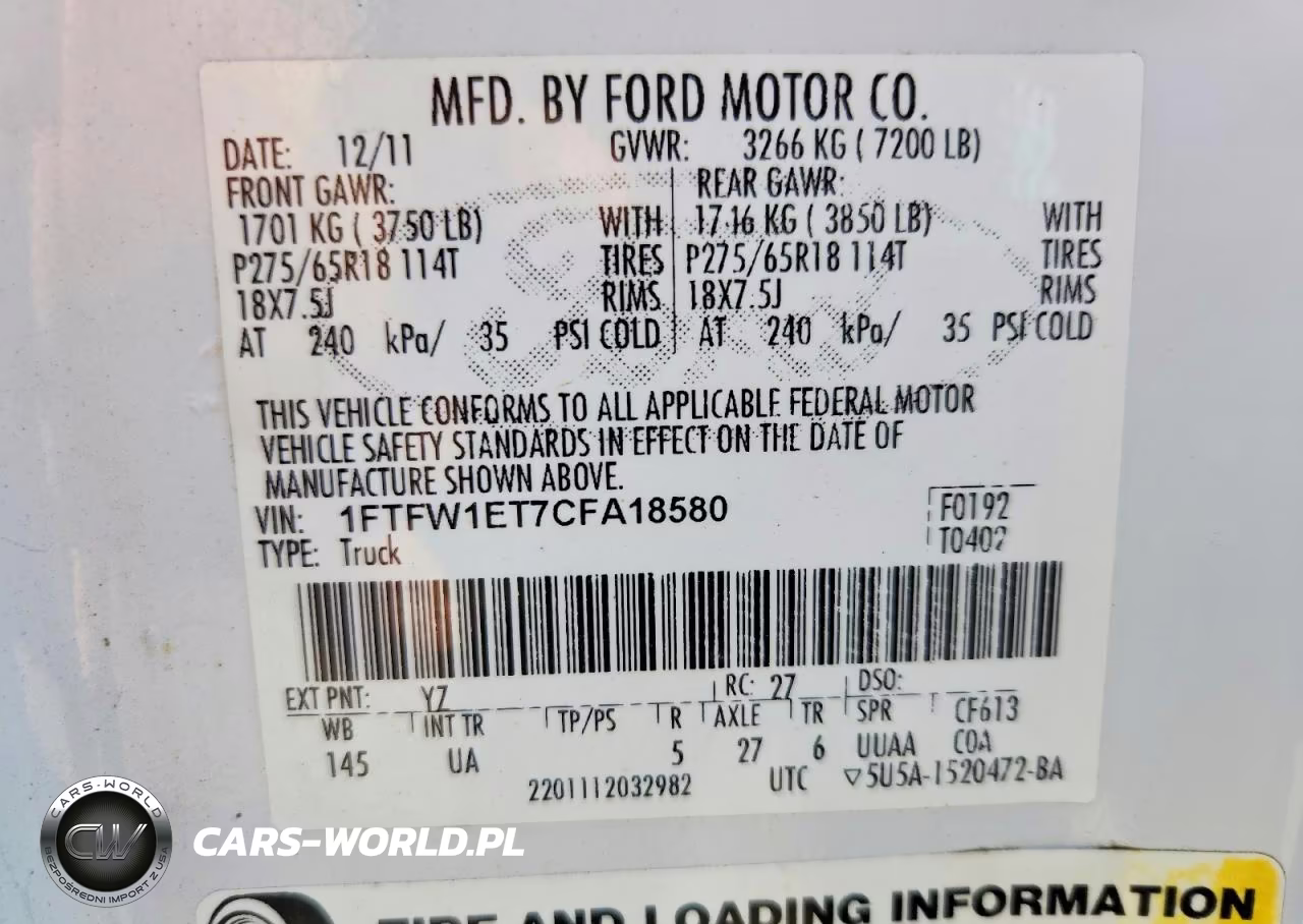 2012 Ford F150 Supercrew VIN:1FTFW1ET7CFA18580 - 13