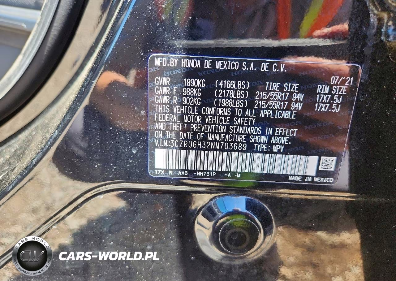 2022 Honda Hr-V Lx VIN:3CZRU6H32NM703689 - 13