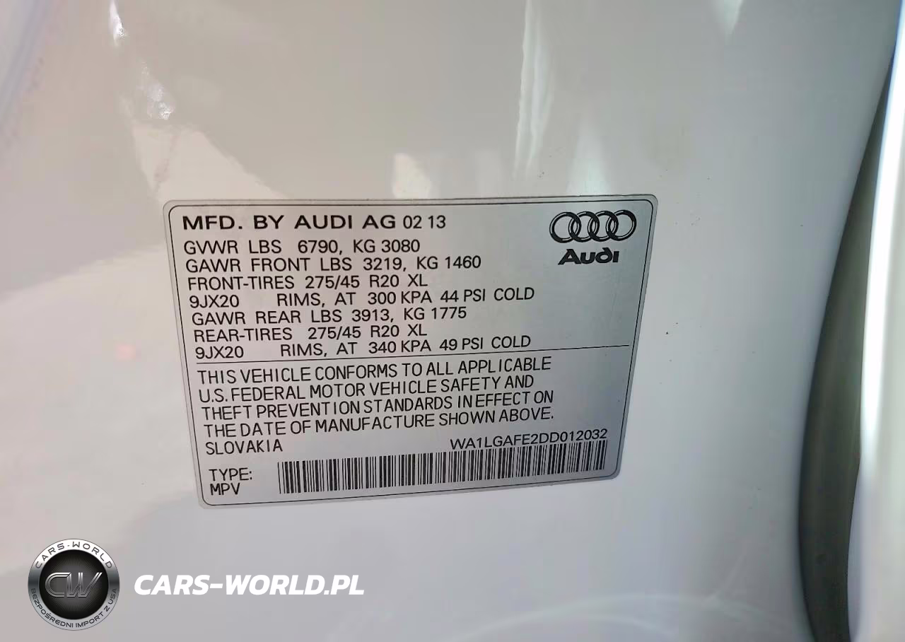 2013 Audi Q7 Premium Plus VIN:WA1LGAFE2DD012032 - 13