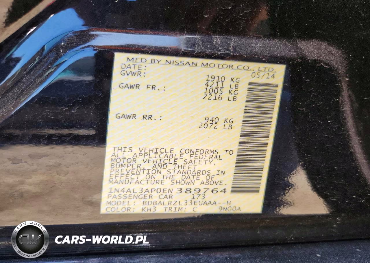 2014 Nissan Altima 2.5 S VIN:1N4AL3AP0EN389764 - 12