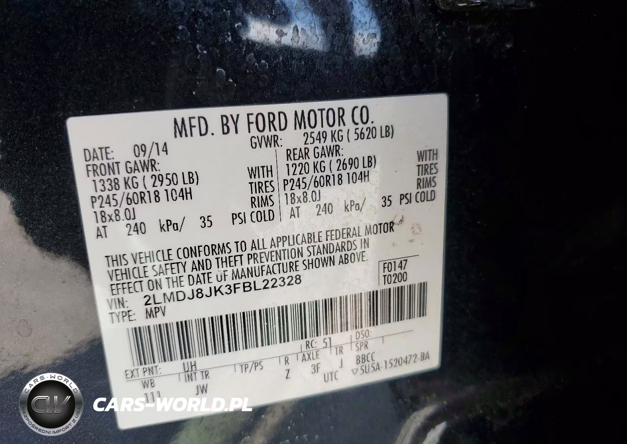 2015 Lincoln Mkx VIN:2LMDJ8JK3FBL22328 - 13
