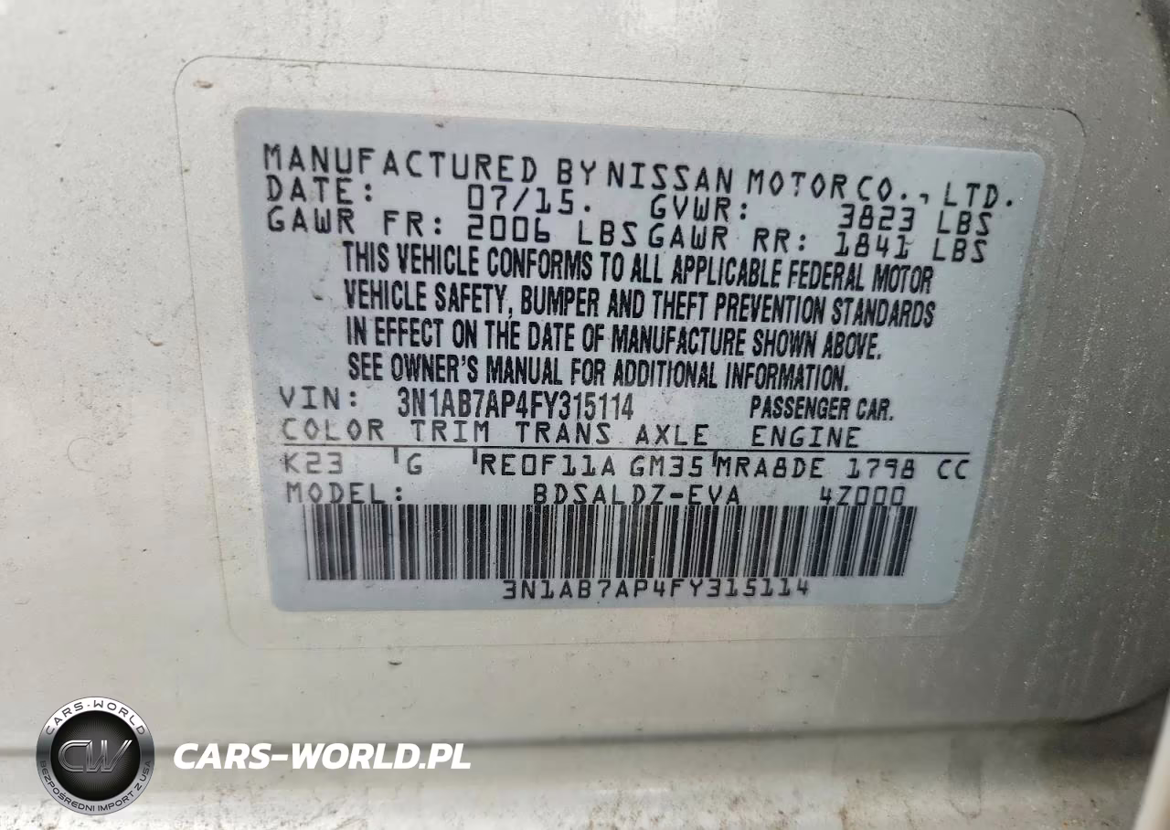 2015 Nissan Sentra Sv VIN:3N1AB7AP4FY315114 - 12
