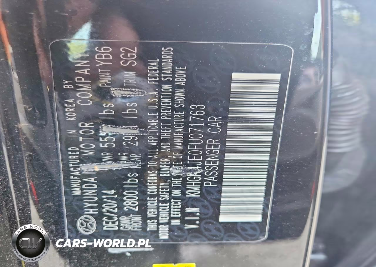 2015 Hyundai Genesis 3.8L VIN:KMHGN4JE0FU071763 - 12