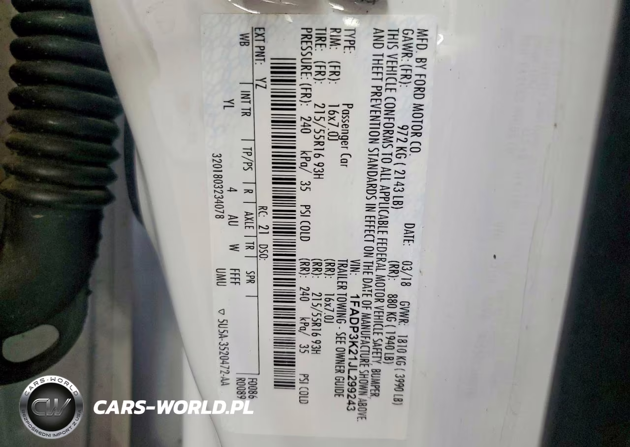 2018 Ford Focus Se VIN:1FADP3K21JL299243 - 12