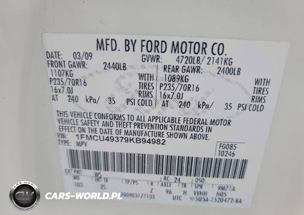 2009 Ford Escape Hybrid VIN:1FMCU49379KB94982 - 12