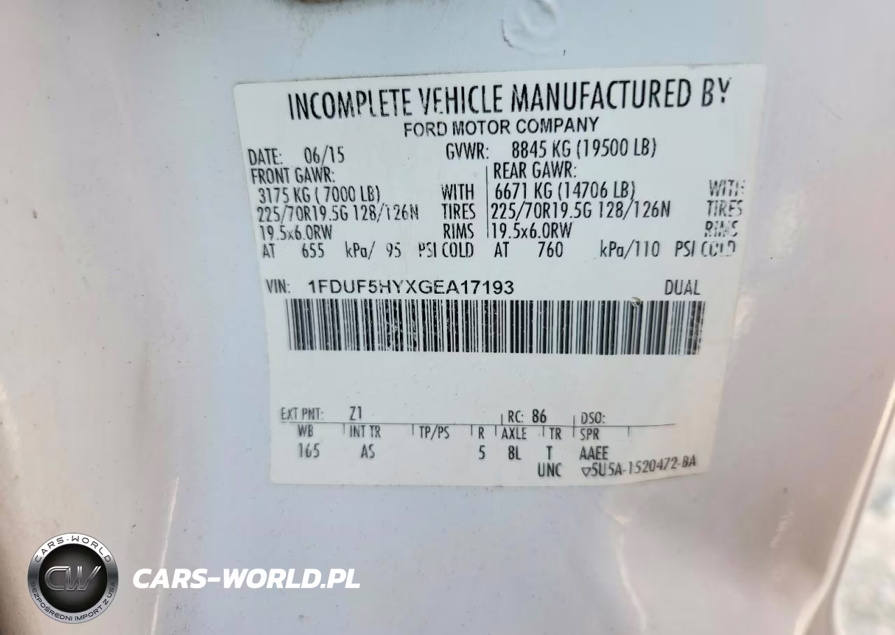 2016 Ford F550 Super Duty VIN:1FDUF5HYXGEA17193 - 12