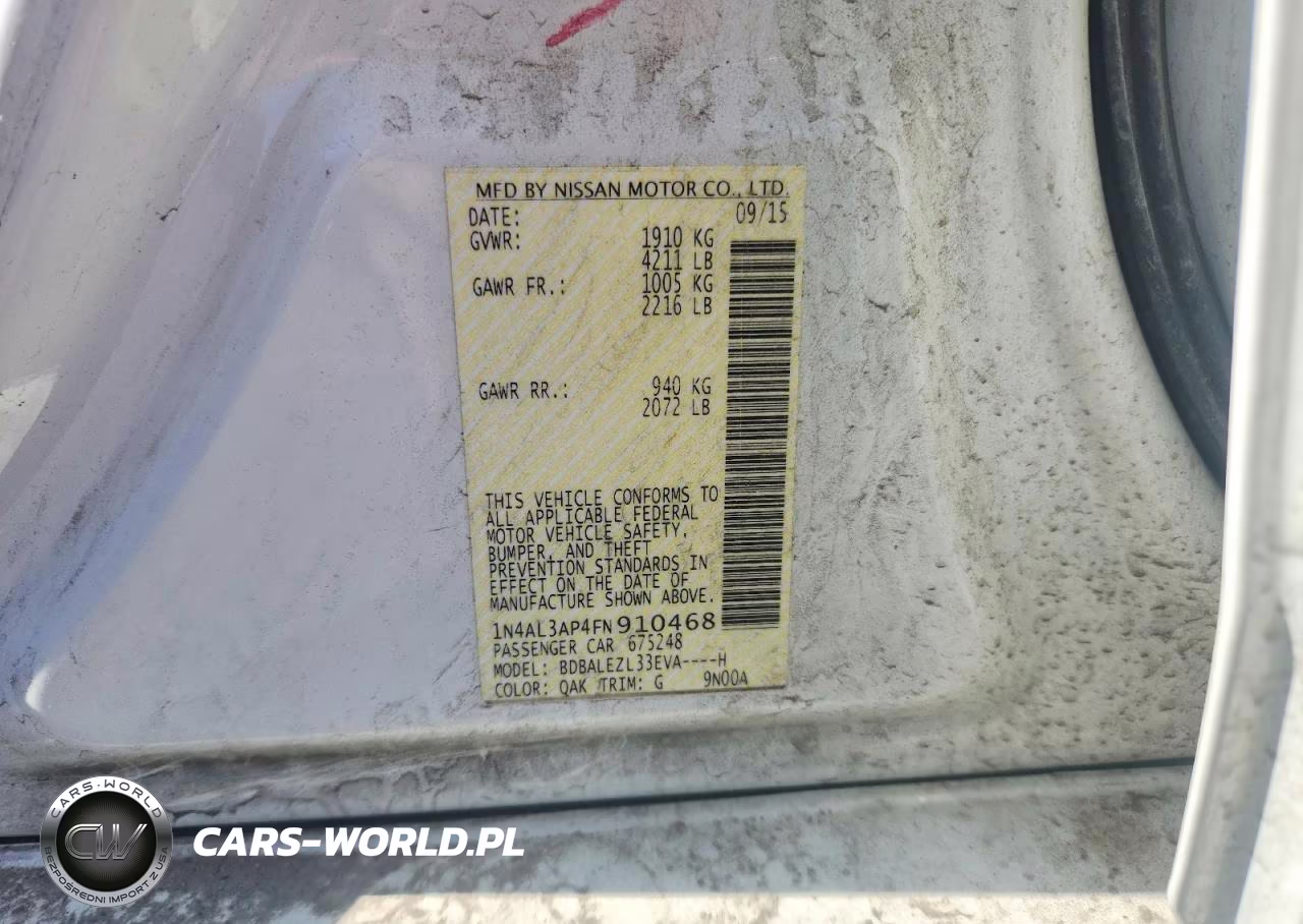 2015 Nissan Altima VIN:1N4AL3AP4FN910468 - 12