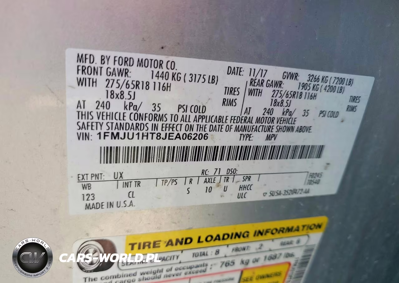 2018 Ford Expedition Xlt VIN:1FMJU1HT8JEA06206 - 14