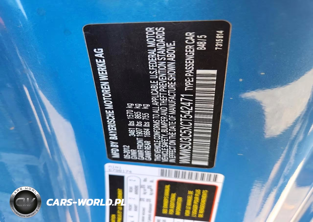 2012 Mini Cooper VIN:WMWSU3C5XCT542471 - 12