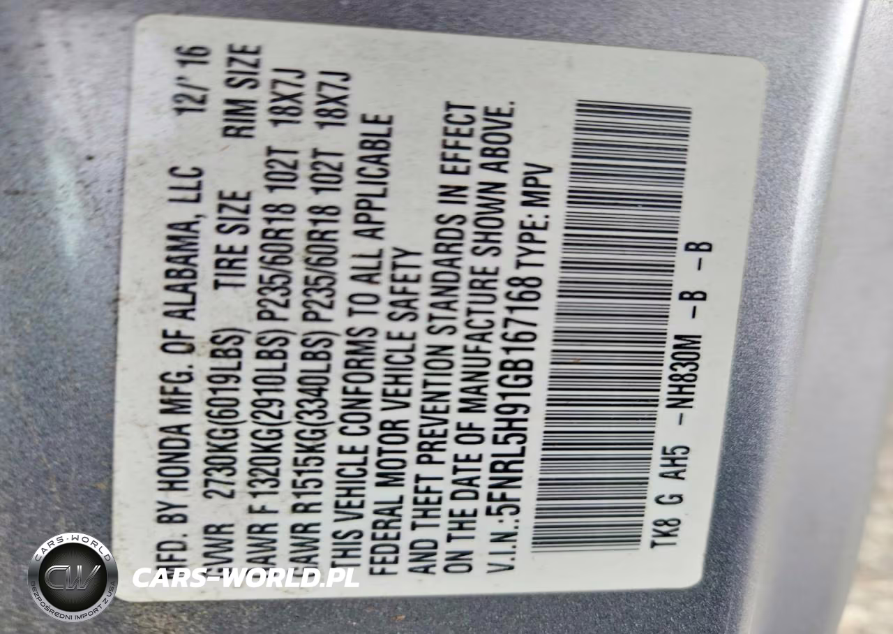 2016 Honda Odyssey Touring VIN:5FNRL5H91GB167168 - 14