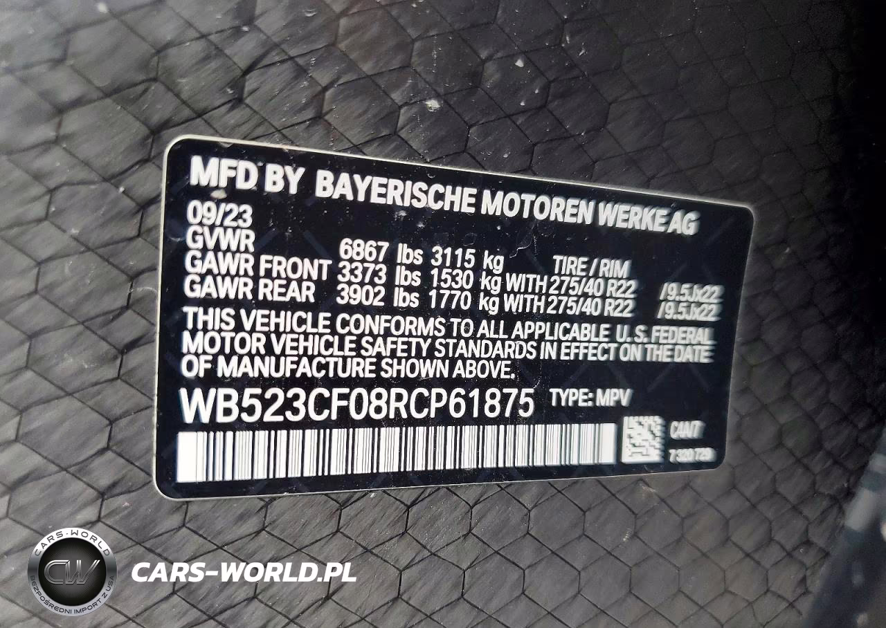 2024 BMW Ix xDrive50 VIN:WB523CF08RCP61875 - 13