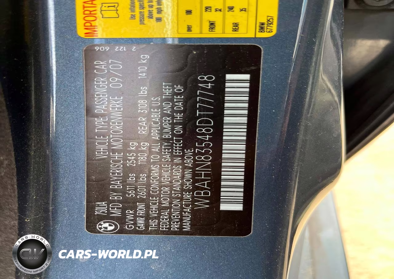 2008 BMW 750Li VIN:WBAHN83548DT77748 - 10