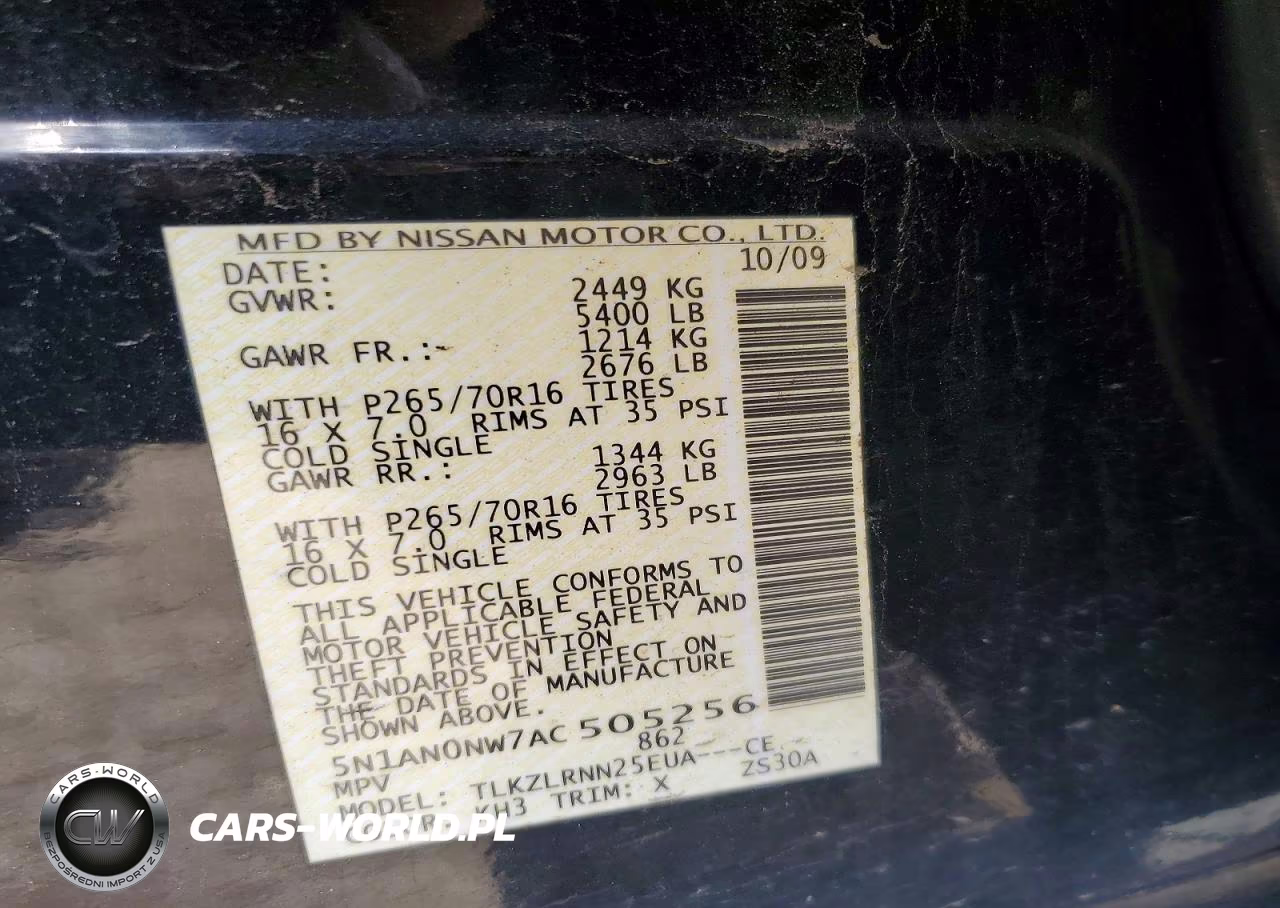 2010 Nissan Xterra X VIN:5N1AN0NW7AC505256 - 12
