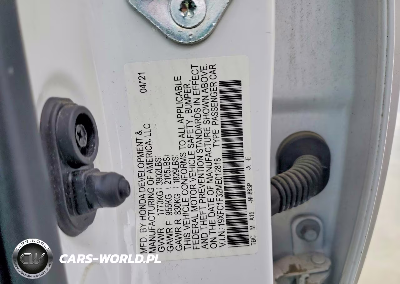 2021 Honda Civic Ex VIN:19XFC1F32ME012818 - 12