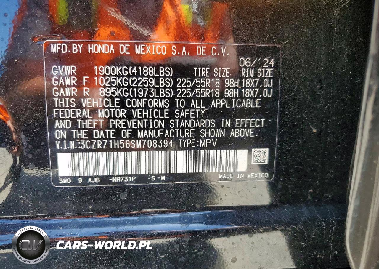 2025 Honda Hr-V Sport VIN:3CZRZ1H56SM708394 - 12