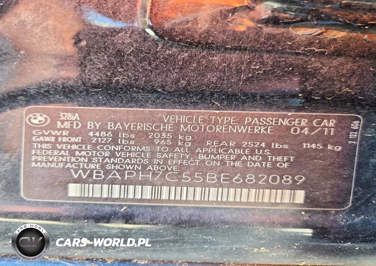 2011 BMW 328 I VIN:WBAPH7C55BE682089 - 12