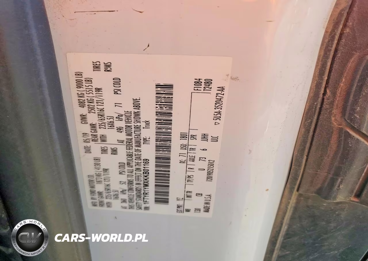 2019 Ford Transit 250 Delivery Van VIN:1FTYR1YMXKKB01169 - 14